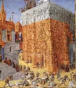 Jean Fouquet The building of the temple to jerusalem, from Flavius Josephus De antiquity skills and wars of the Jews Spain oil painting artist